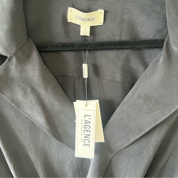 L'AGENCE Joah Wrap-Front 100% Silk Blouse Size S - Picture 9 of 13